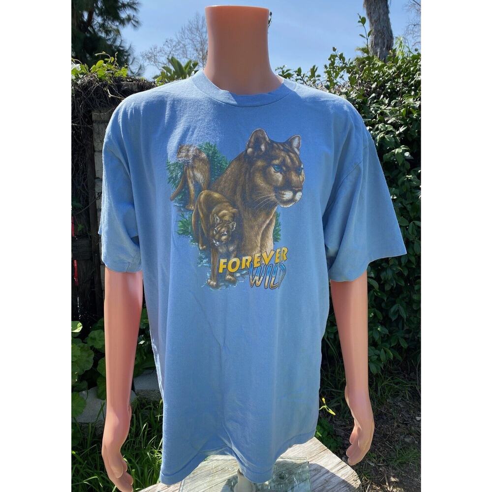 Vintage Aloré Forever Wild Wildlife Big Cat Shirt Size XL